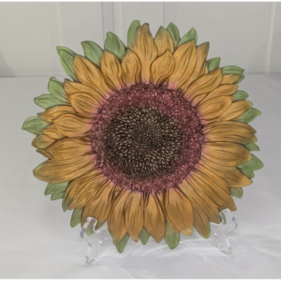 Handmade Other - Resin Sunflower Wall Decor - Green/Yellow/Red/Brown